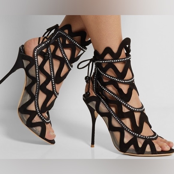 Sophia Webster Suede Cutout Sandals - Picture 7 of 8